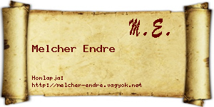 Melcher Endre névjegykártya